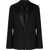 AMIRI Wool Tuxed Jacket With Leather Detail Black