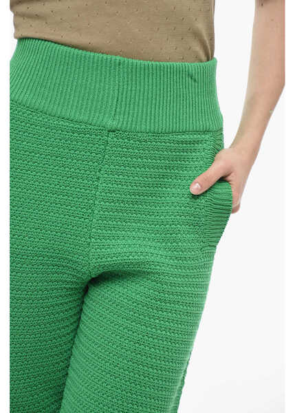 Pantaloni de trening ART ESSAY Cotton Knit High Waisted Joggers Green Femei (BM 13752215) 3