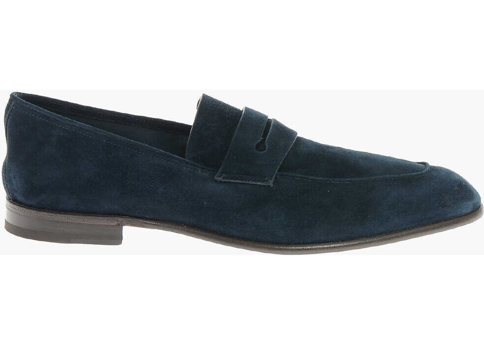 Mocasini Ermenegildo Zegna Cuir Sole Lasola Suede Penny Loafers Blue Barbati (BM 13752395) 3