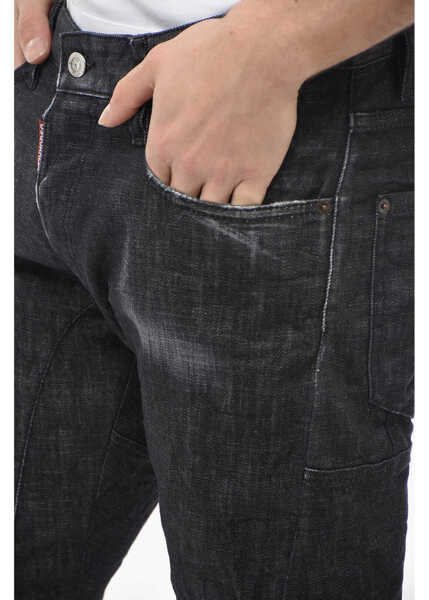 Blugi drepti DSQUARED2 Stretch Denim Tidy Biker Jeans 17Cm Black Barbati (BM 13752416) 3