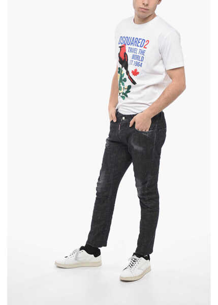 Blugi drepti DSQUARED2 Stretch Denim Tidy Biker Jeans 17Cm Black Barbati (BM 13752416) 4