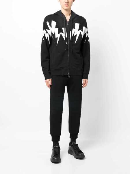 Pantaloni casual Neil Barrett Low-Waist Skinny Fit Neoprene Biker Pants Black Barbati (BM 13752491) 2