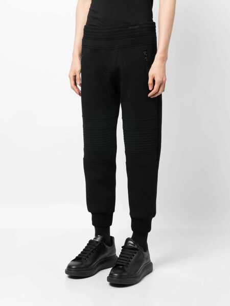 Pantaloni casual Neil Barrett Low-Waist Skinny Fit Neoprene Biker Pants Black Barbati (BM 13752491) 3