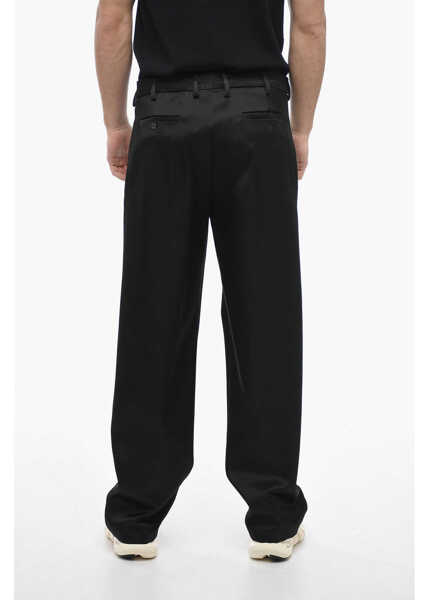 Pantaloni casual Neil Barrett Loose Fit Liam Satin Pants Black Barbati (BM 13752635) 2