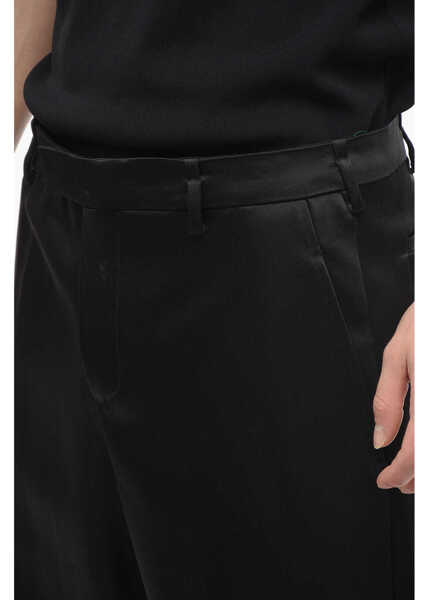 Pantaloni casual Neil Barrett Loose Fit Liam Satin Pants Black Barbati (BM 13752635) 3