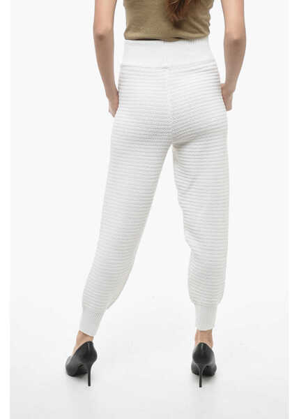 Pantaloni de trening ART ESSAY Cotton Knit High Waisted Joggers White Femei (BM 13752698) 2