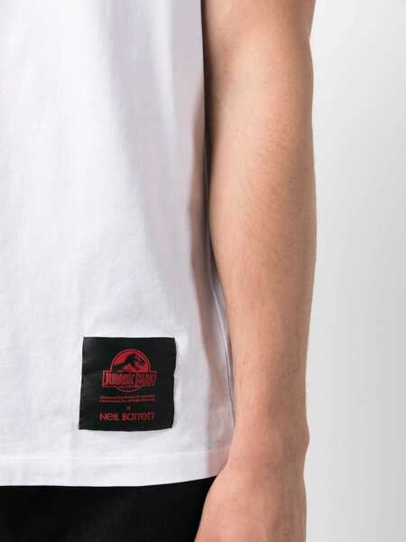 Tricouri Neil Barrett Jurassic Park X Nb Crew Neck Half Thunderbolt Cotton T-Shirt White Barbati (BM 13752707) 5