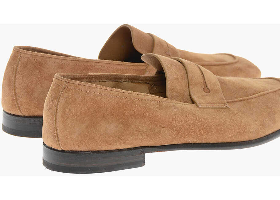 Mocasini Ermenegildo Zegna Cuir Sole Lasola Suede Penny Loafers Beige Barbati (BM 13752863) 2