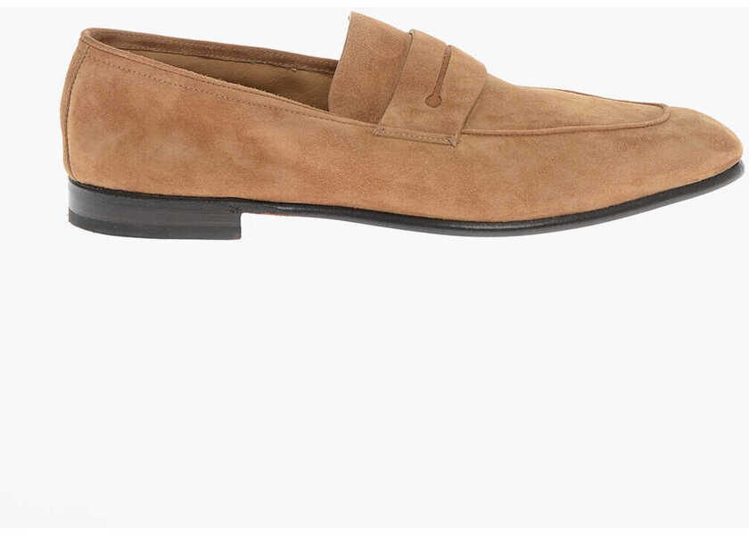 Mocasini Ermenegildo Zegna Cuir Sole Lasola Suede Penny Loafers Beige Barbati (BM 13752863) 3