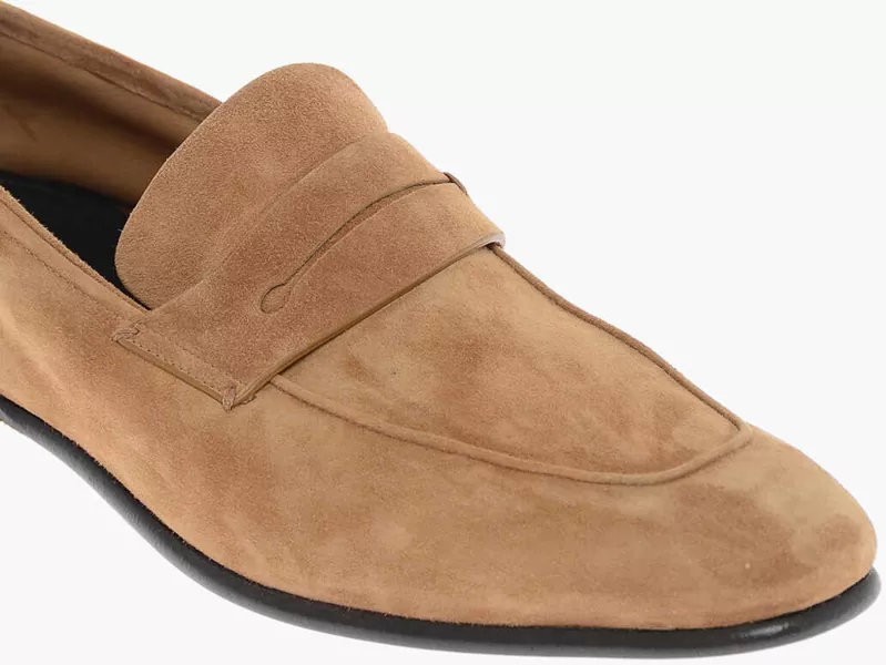 Mocasini Ermenegildo Zegna Cuir Sole Lasola Suede Penny Loafers Beige Barbati (BM 13752863) 4