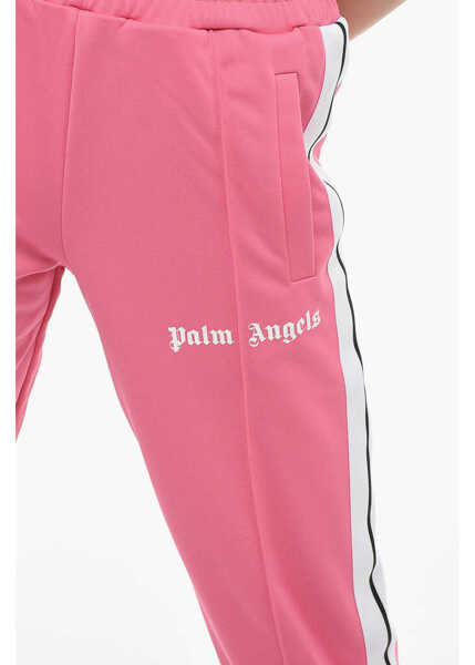 Pantaloni casual Palm Angels Contrast Side Bands Track Pants With Ankle Zipped Pink Femei (BM 13752866) 3
