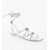 BRUNO FRISONI Metallic Leather Atom Lace-Up Sandals With Studs Silver