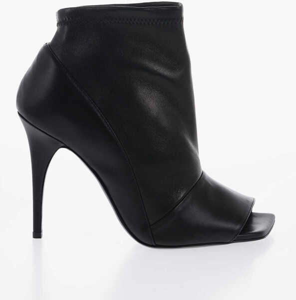 Botine BRUNO FRISONI Leather Beauty Ankle Boots With Open Toe 10,5Cm Black Femei (BM 13753757) 3