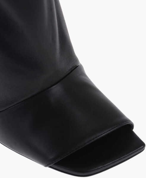 Botine BRUNO FRISONI Leather Beauty Ankle Boots With Open Toe 10,5Cm Black Femei (BM 13753757) 4