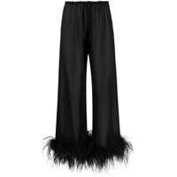 Pantaloni casual Oséree Wide-Leg Trousers With Feather Detail Femei