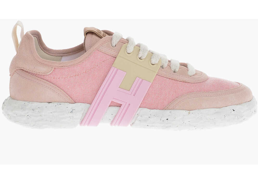 Sneakers Hogan Fabric And Suede 3R Low-Top Sneakers With Monogram Applicati Pink Femei (BM 13778606) 3