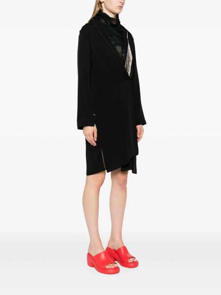 Rochii IBRIGU Ibrigu Georgette Wrapped Dress Clothing Black Femei (BM 13779365) 3