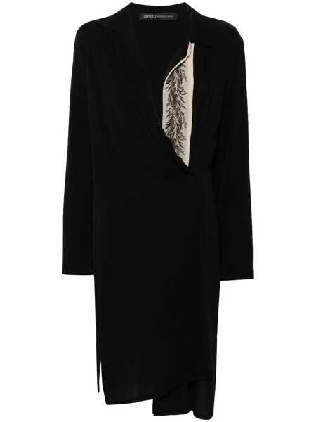 Rochii IBRIGU Ibrigu Georgette Wrapped Dress Clothing Black Femei (BM 13779365) 1