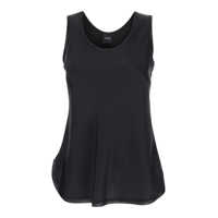 Topuri Black Crewneck Tank Top In Satin Woman Femei