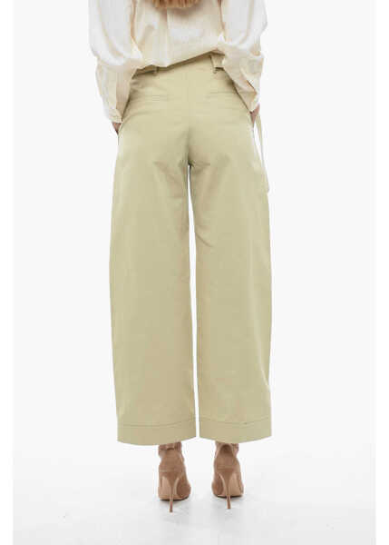 Pantaloni casual LOW CLASSIC Belted Cargo Pants With Front Pleats Beige Femei (BM 13796162) 2