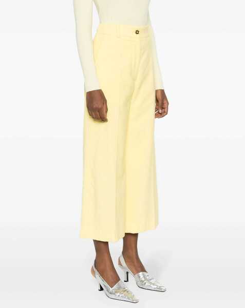 Pantaloni casual Patou Cotton Blend Iconic Cropped Fit Pants Yellow Femei (BM 13796180) 3