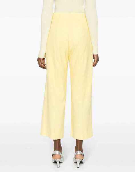 Pantaloni casual Patou Cotton Blend Iconic Cropped Fit Pants Yellow Femei (BM 13796180) 4