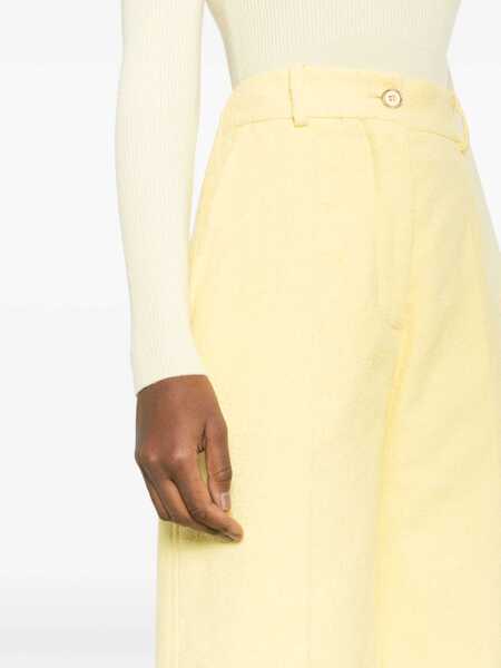 Pantaloni casual Patou Cotton Blend Iconic Cropped Fit Pants Yellow Femei (BM 13796180) 5