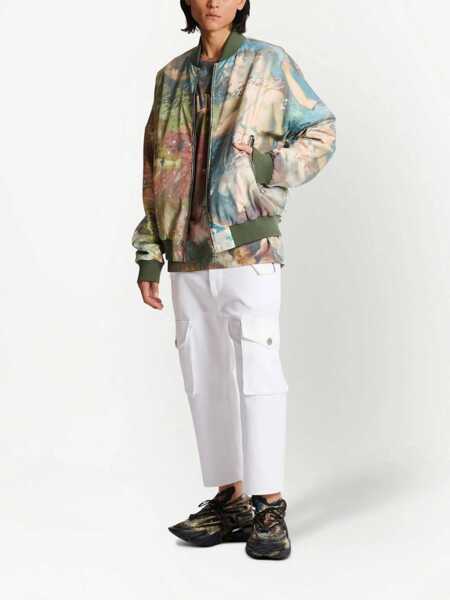 Bomber jacket Balmain Reversible Bomber Jacket With Multicolored Sky Print Green Barbati (BM 13796213) 2