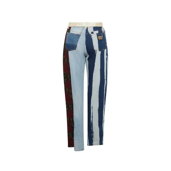 Pantaloni casual Dolce & Gabbana Dolce & Gabbana Embroidered Denim Pants Blue Femei (BM 13796285) 2