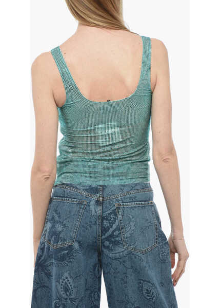 Bluze GIUSEPPE DI MORABITO Rhinestoned Tank Top Light Blue Femei (BM 13796999) 2