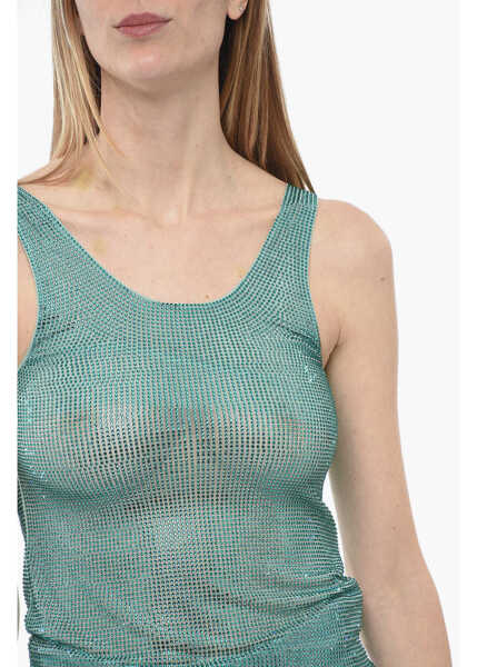 Bluze GIUSEPPE DI MORABITO Rhinestoned Tank Top Light Blue Femei (BM 13796999) 3