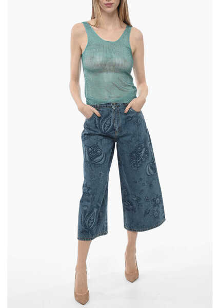 Bluze GIUSEPPE DI MORABITO Rhinestoned Tank Top Light Blue Femei (BM 13796999) 4