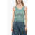 GIUSEPPE DI MORABITO Rhinestoned Tank Top Light Blue