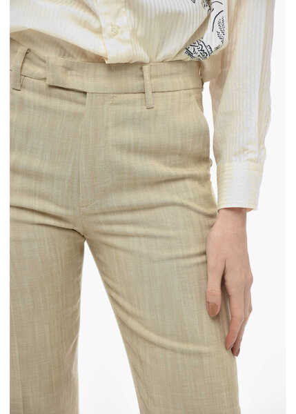 Pantaloni casual Department Five Straight-Leg Plaza Pants Beige Femei (BM 13797005) 3