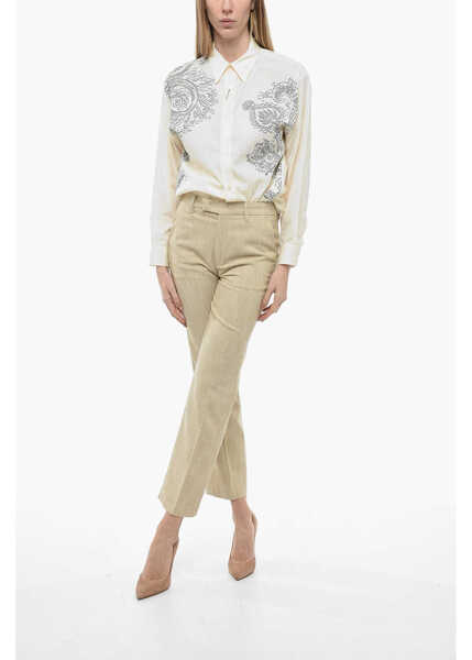 Pantaloni casual Department Five Straight-Leg Plaza Pants Beige Femei (BM 13797005) 4