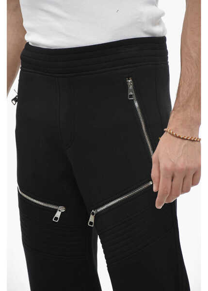 Pantaloni casual Neil Barrett Low-Wasit Skinny Fit Biker Pants With Ankle Drawstring Black Barbati (BM 13797290) 3