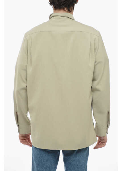 Jachete STUDIO NICHOLSON Axia Lightweight Jacket With Standard Collar Beige Barbati (BM 13797389) 2