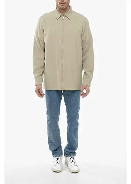 Jachete STUDIO NICHOLSON Axia Lightweight Jacket With Standard Collar Beige Barbati (BM 13797389) 4