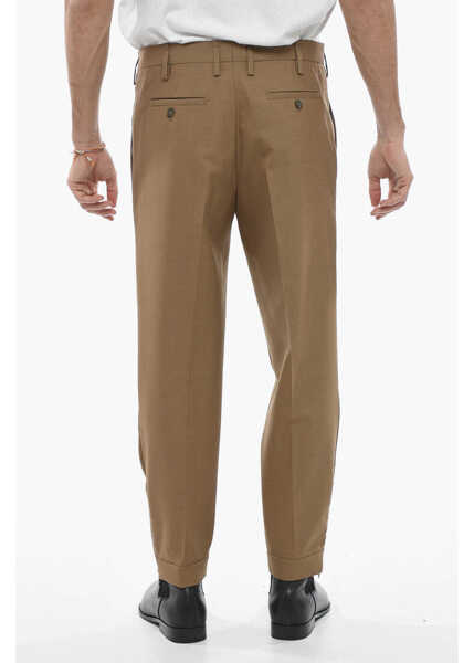 Pantaloni casual Neil Barrett Slim Fit Jamie Chinos Pants With Ankle Zips Brown Barbati (BM 13797494) 2