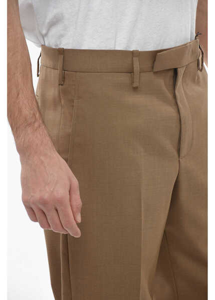 Pantaloni casual Neil Barrett Slim Fit Jamie Chinos Pants With Ankle Zips Brown Barbati (BM 13797494) 3