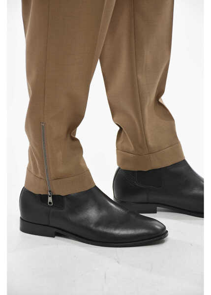 Pantaloni casual Neil Barrett Slim Fit Jamie Chinos Pants With Ankle Zips Brown Barbati (BM 13797494) 4