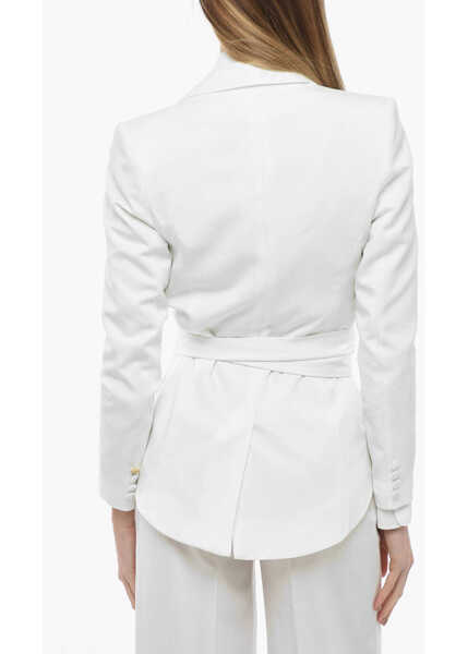 Sacouri HEBE STUDIO Belted The Girlfriend Asymmetric Blazer White Femei (BM 13797551) 2