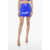 DAVID KOMA Back Zipped Sequined Miniskirt Blue