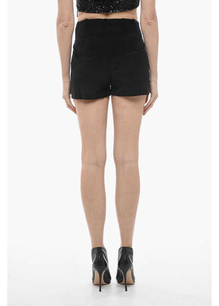 Pantaloni scurti CAPASA Velvet Shorts With Belt Black Femei (BM 13797749) 2