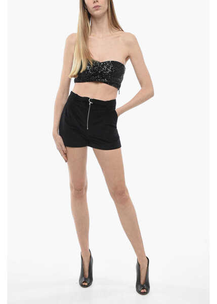 Pantaloni scurti CAPASA Velvet Shorts With Belt Black Femei (BM 13797749) 4