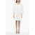 Patou Popeline Shirt Dress With Drawstringed Neck And Bat-Wing Sle White