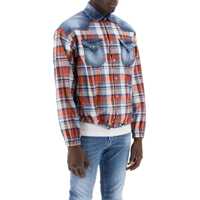 Camasi de blugi Plaid Western Shirt With Denim Inserts Barbati