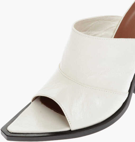 Saboti SONORA Textured Leather Mules With Point Toe 10,5Cm White Femei (BM 13822436) 4