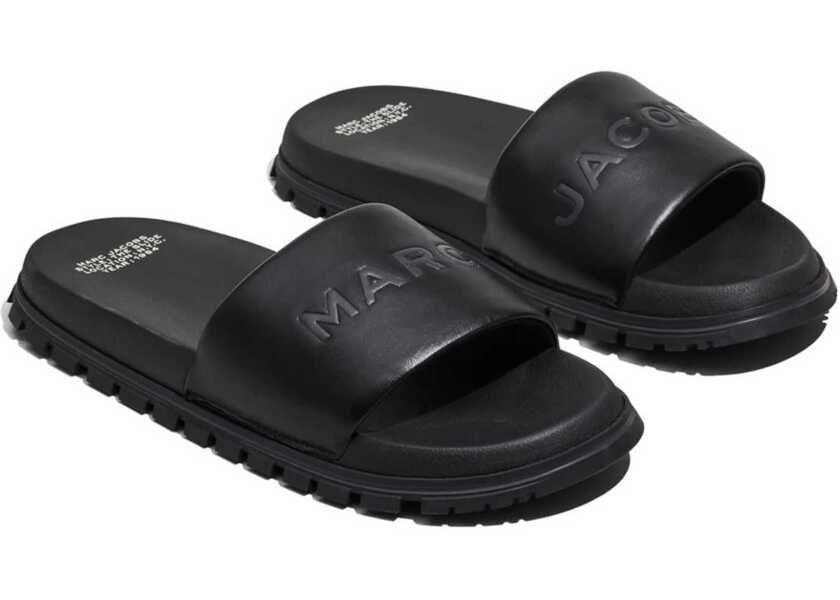 Papuci Marc Jacobs Leather Slides With Tone On Tone Logo Black Femei (BM 13827545) 2