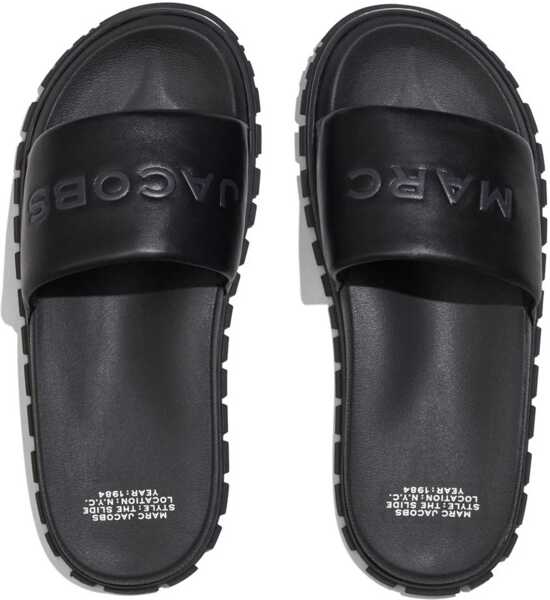 Papuci Marc Jacobs Leather Slides With Tone On Tone Logo Black Femei (BM 13827545) 4
